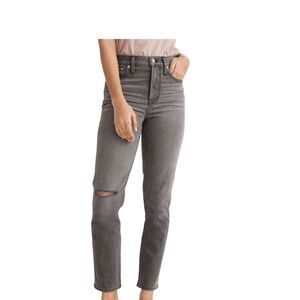 Madewell Women's High-Rise Ripped Perfect Vintage Jeans Gray Size 25